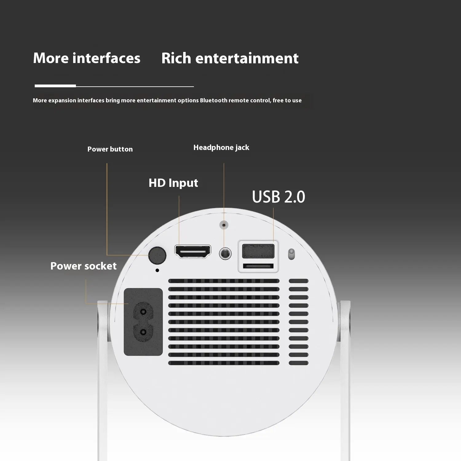 Portable Projector Small Straight Projector For Home Use 180 Degrees Projection Angle Automatic Focus Home Video Projector Je-tech