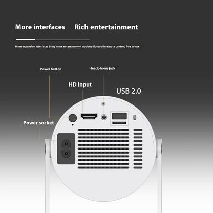 Portable Projector Small Straight Projector For Home Use 180 Degrees Projection Angle Automatic Focus Home Video Projector Je-tech