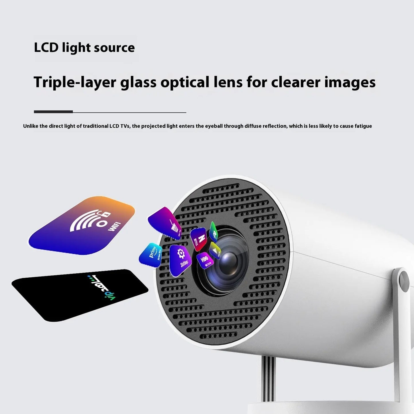 Portable Projector Small Straight Projector For Home Use 180 Degrees Projection Angle Automatic Focus Home Video Projector Je-tech