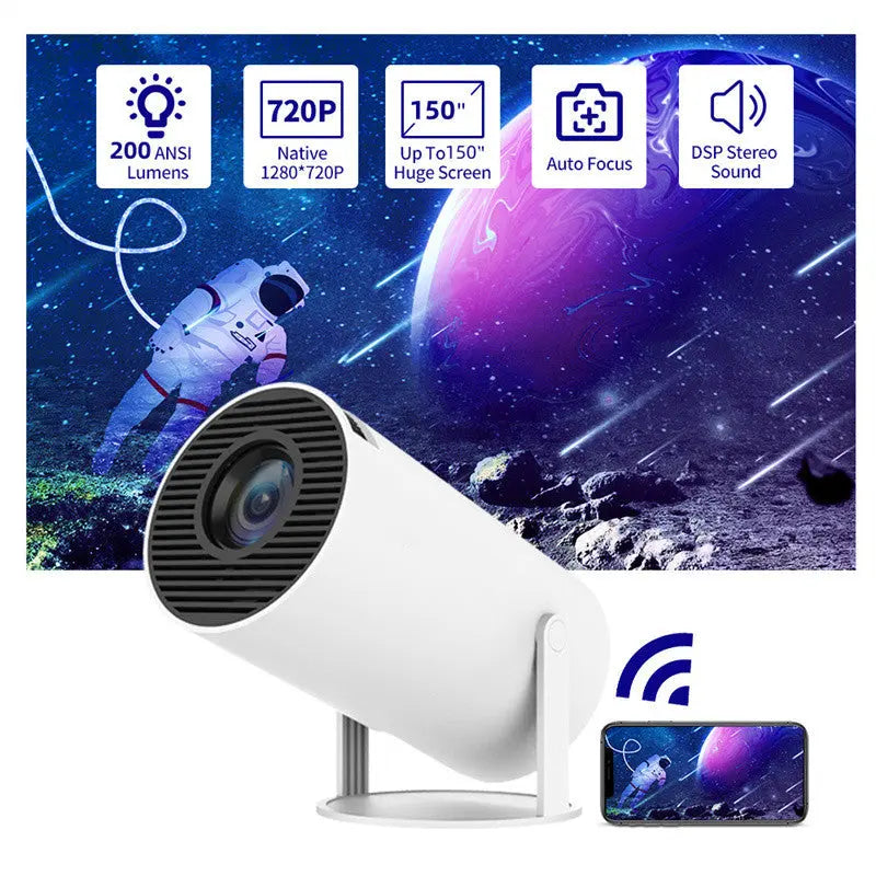 Portable Projector Small Straight Projector For Home Use 180 Degrees Projection Angle Automatic Focus Home Video Projector Je-tech
