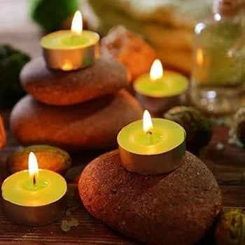 Tealight Candles,100% Fully Refined Paraffin Wax, Unscented, Smokeless, Dripless, for Home Decor, Offices & Other Occasions Pack of 25, 50, 100 Multicolor Je-tech