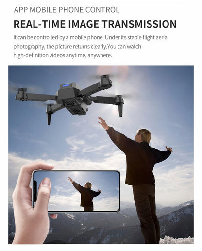 E88 Pro Drone with 4K Camera, WiFi FPV 1080P HD Dual Foldable RC Quadcopter Altitude Hold, Headless Mode, Visual Positioning Je-tech