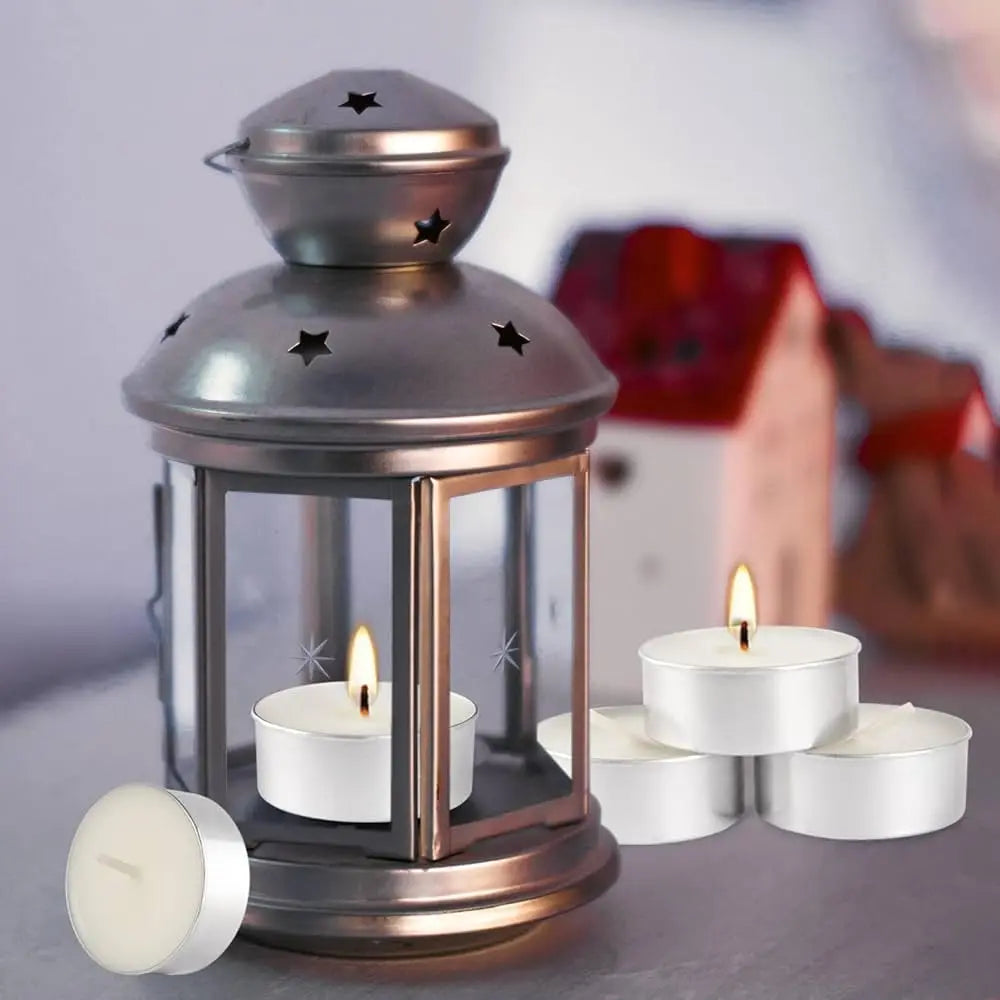 Tealight Candles Unscented White Long-Burning, Smokeless, Wax Candles for Home Décor | Festive Lighting | Candles for Diwali Decoration | Aromatherapy & Relaxation | Tea Light Candle (WHITE-PACK-25) Je-tech
